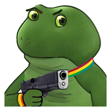 gay man holding a gun sticker