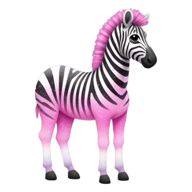 Pink ombre full-body zebra with glitter sticker