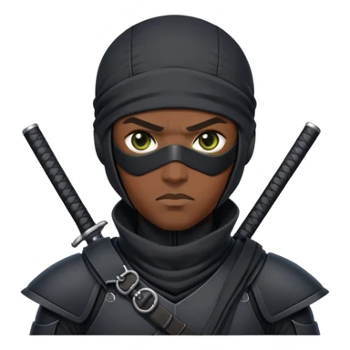 african-american ninja mercenary android with eye-patch sticker