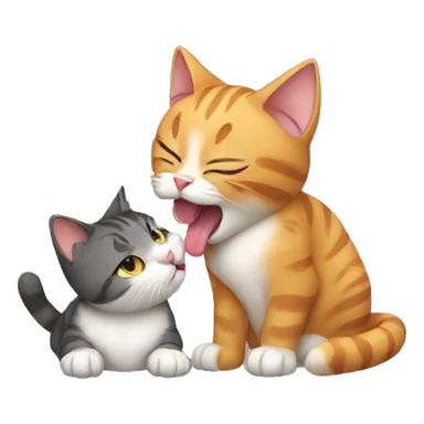 A cat licking a cat sticker