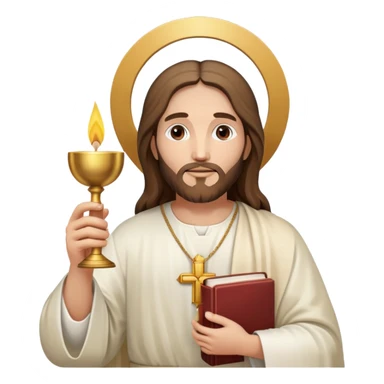 Jesus holding the Eucharist, celebrating Catholic Mass sticker