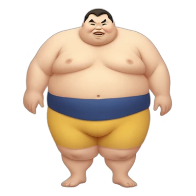 Fat sumo wrestler with Down syndrome sticker