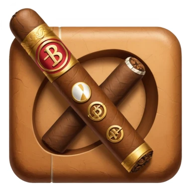 cigar with bloc symbol in ios style horizontaly sticker
