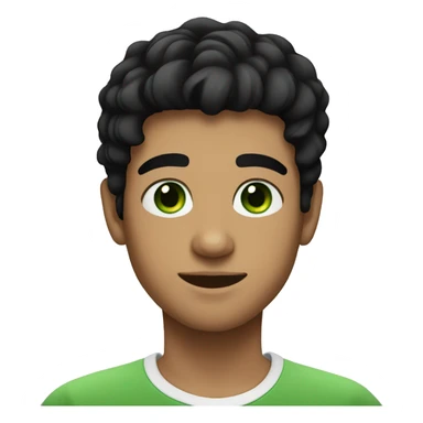 Young men with Black hair and green eyes sticker