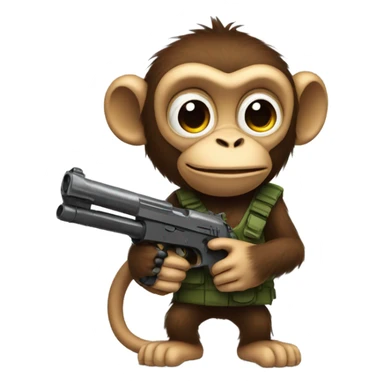 Monkey holding a toy gun sticker