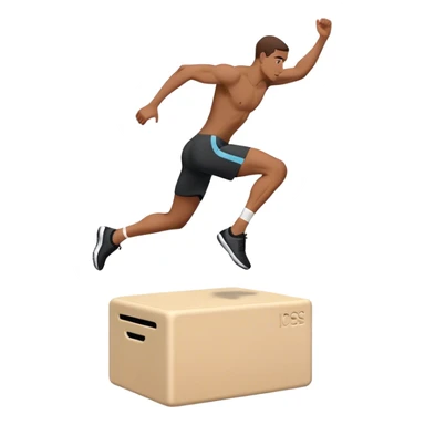 man jump onto plyo-box side-view sticker