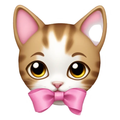 kitten with pink bow sticker