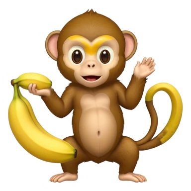 monkey with banana sticker