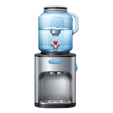 Office water cooler with a giant jug on top sticker