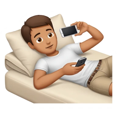 Guy laying down watching smartphone sticker
