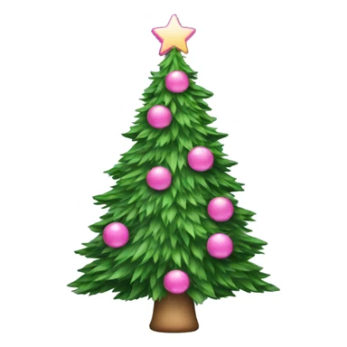 a christmas tree with pink bow on the top  sticker