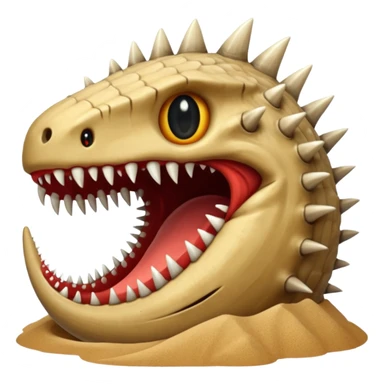 Sand worm from dune make the face a hole with long spiky teeth sticker