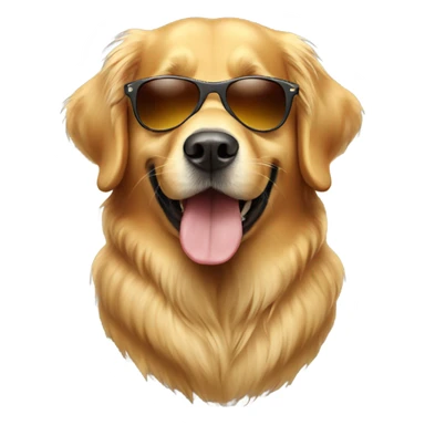 Golden retriever wearing sunglasses sticker