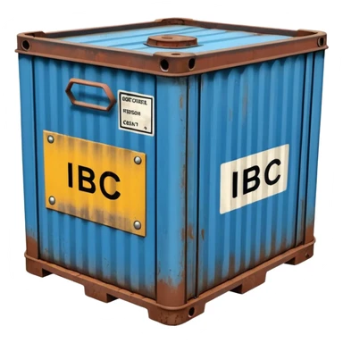 create a ibc container with sign out words sticker