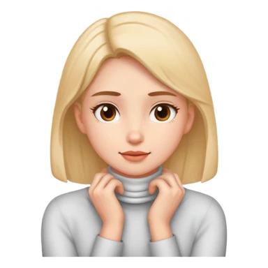 girl putting hands on neck sticker