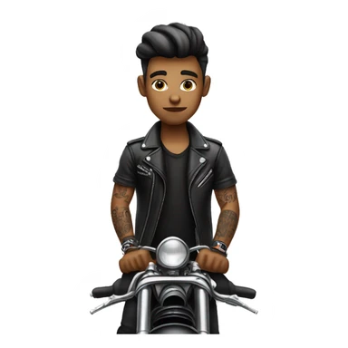 motorcycle boy with tattoos making a rizzing face white race sticker