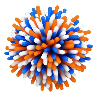 one orange and blue and white pom pom for cheerleaders  sticker