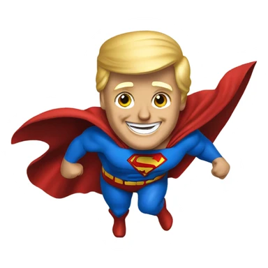 donald trump smiling dressed as superman sticker
