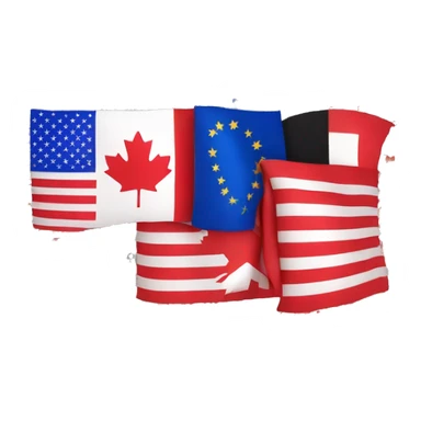Mix flag Canada, USA,  France, Afghanistan  sticker