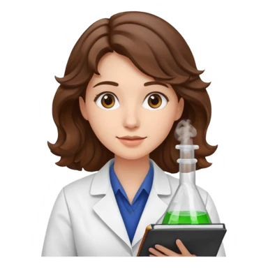 young women pharmacist studying science, wavy hair sticker