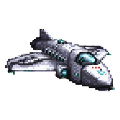 retro spaceship, side view sticker