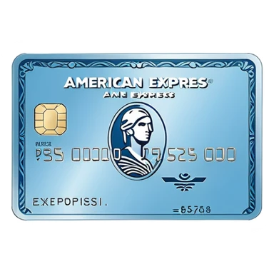 Light blue American Express card, aesthetic sticker
