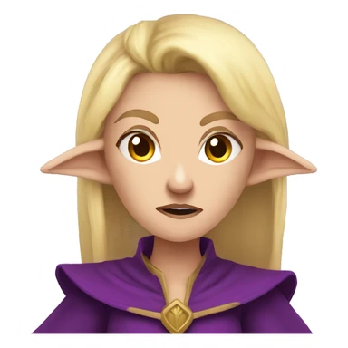 Noble female Elf with Elf ears and blonde hair and purple robes Angry angry angry expression sticker