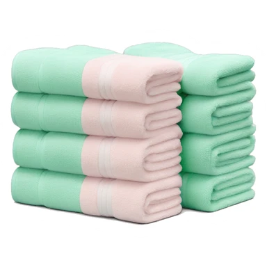 Light pink and mint stacked towels sticker