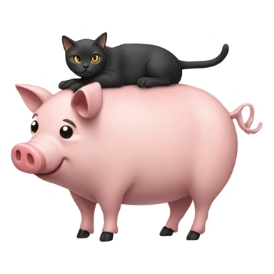 Cat riding a pig sticker