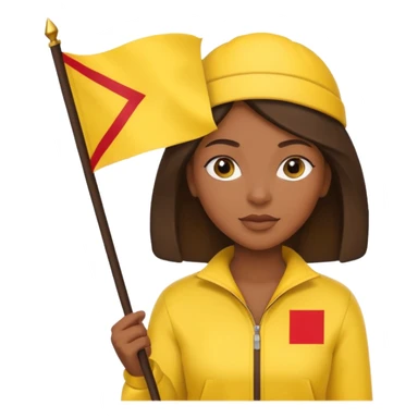 yellow  Flag holder black woman sticker