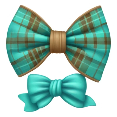 Turquoise plaid western bow sticker