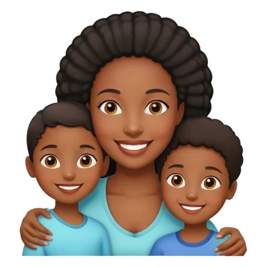 Black girl with her children  sticker