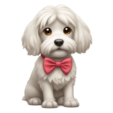 Bobtail dog with bow sticker