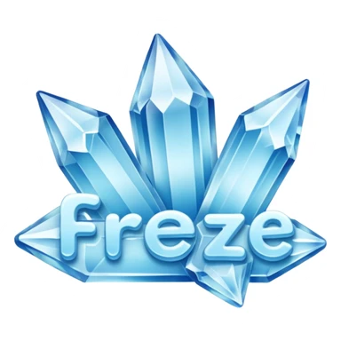 "freeze' words with frozen style sticker