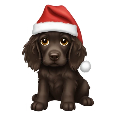 Boykin spaniel puppy Christmas hat sticker