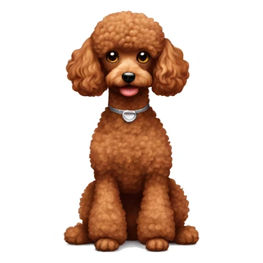 Red toy poodle with silver poodle sticker