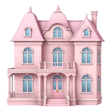 baby pink dollhouse mansion with miniature furniture  sticker