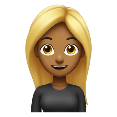 Chica de cabello negro liso y largo con un micrófono picando el ojo en movimiento  sticker