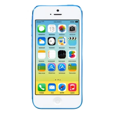iPhone 5C on iOS 7, app icons, data and Wi-Fi sticker