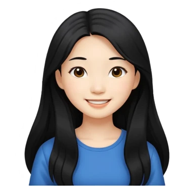 Pretty Asian girl with money long hair sticker