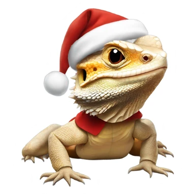 Bearded dragon celebrating Christmas sticker