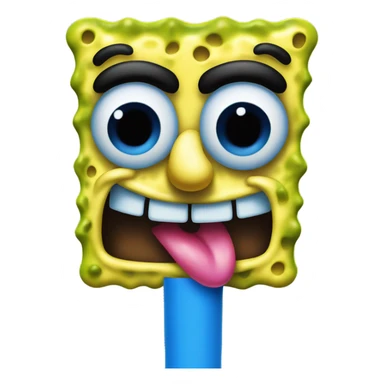 SpongeBob with blue lipstick on  sticker
