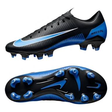 Unas Nike Mercurial vapor 16 elite sg del 2026 negras y con el logo azul sticker