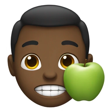 Black guy biting an apple  sticker