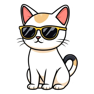 Siamese Cat with sunglasses sticker