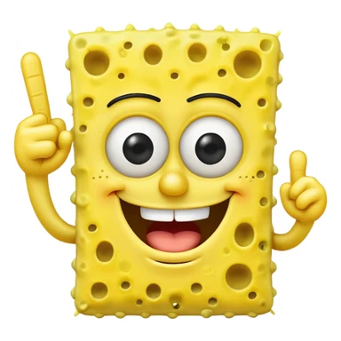 SpongeBob laughing with middle finger sticker