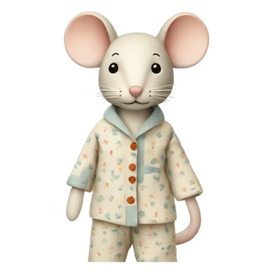 maileg fabric mouse in pajamas sticker