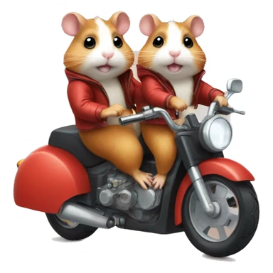 Two hamsters riding on motorbike sticker