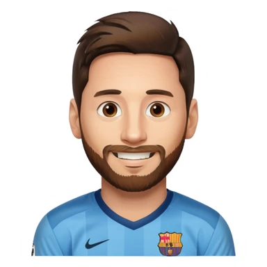 Lionel Messi with a beard sticker