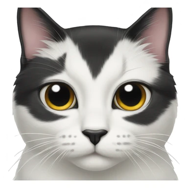 Tuxedo cat with a small black spot on it’s chin sticker